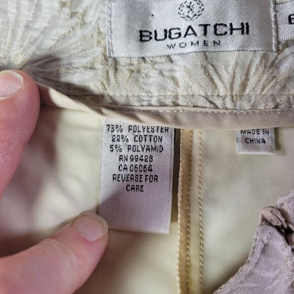 Bugatchi Women Ivory Professional Casual Floral Embroidered Skirt Size 6 - Picture 3 of 7